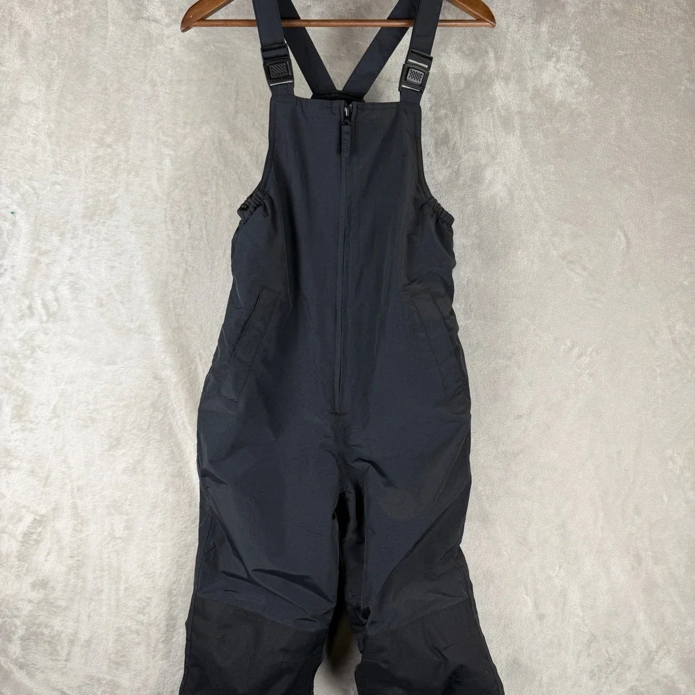 Lands End Kids Black Iron Knee Insulated Snow Bib Overalls Size 12